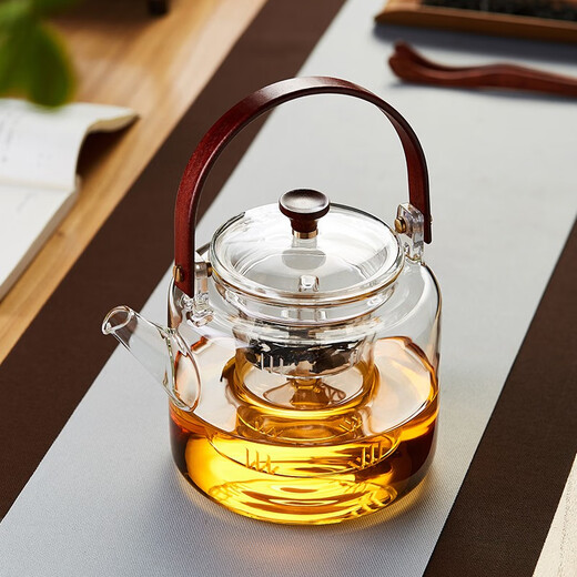 Mesni glass tea brewing pot, spray tea steaming pot, steaming and boiling one-piece teapot, kung fu tea set, steaming and boiling one-piece pot