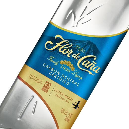 FLO DE CANA 甘蔗之花4年朗姆酒 进口洋酒 700ML调酒基酒朗姆酒酒吧用原装进口 700mL 1瓶 (甘蔗之花4年)