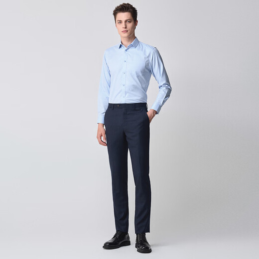 Angel Bird Suit (Pants) Business Men's Wool Plaid Pants EBD233031S Navy Blue 80A