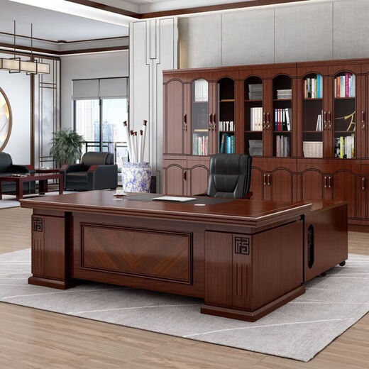 New boss desk, simple and modern executive desk, office desk and chair combination, manager desk, supervisor desk, president desk 820# boss desk, 1.6m single table without sub-cabinet