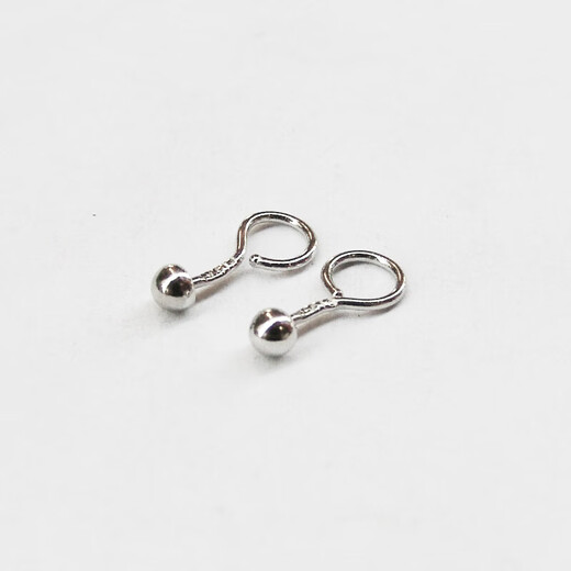 MOYANYU Pt990 Platinum Dot Small Earrings PT950 Platinum Curved Hook Earrings Solid Small Beads Simple Ear Bone Curved Hook*Single PT990 Dot 0.4g