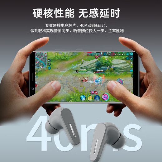 Sibyl True Wireless Bluetooth Headset In-Ear Binaural Noise Reduction Sports Games Low Latency Music High Quality Ultra Long Battery Life Suitable for Huawei Oppo Apple Vivo Student Gospel Blue APP + 40ms Low Latency + 60h Battery Life