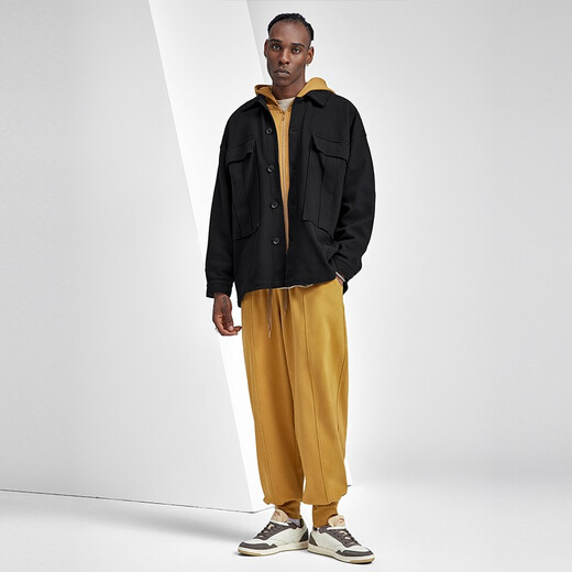 BODYDREAM sweatpants men's autumn and winter loose and versatile casual trousers American trendy knitted leggings sweatpants black L