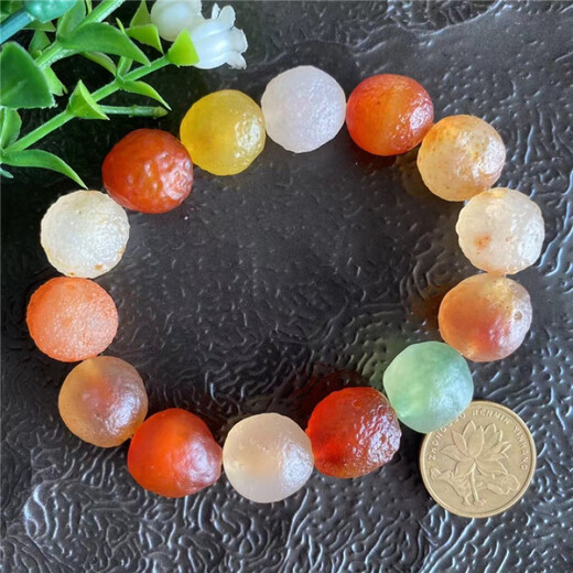 Pangdonglai Quality Alaxan Agate 29# Bracelet Gobi Raw Stone Hand-Splitting Colorful Beads Exquisite Stone Bracelet Hand 1105 16cm
