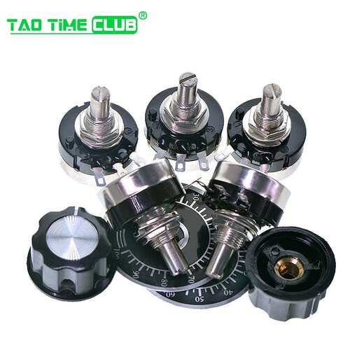RV24YN20S carbon film potentiometer + scale plate + knob 1K 2K 10K 100 500 single-turn adjustable resistor B102 1K (1 piece)