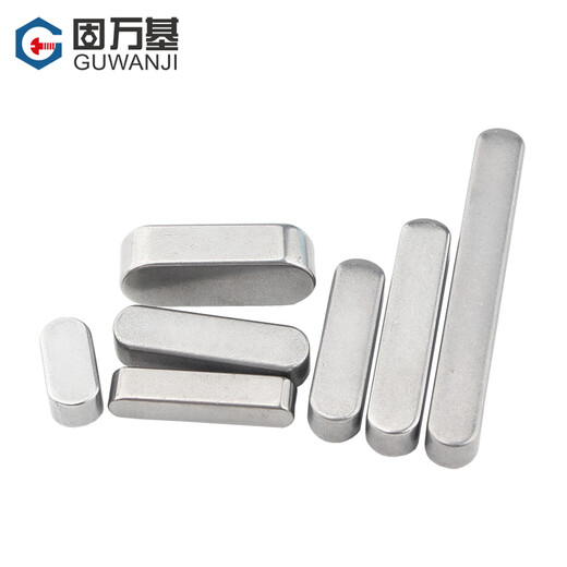 Guwanji 304 stainless steel flat key rounded corner A-type flat key pin square key pin material/GB1096A type square material pin strip M6x6x25 (5 pieces)