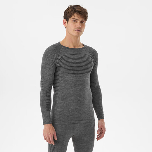 MiLLET wool ski quick drying clothes for men Drynamic seamless warm and sweat-resistant underwear MIV9917 7085-Charcoal Ash-bottom (MIV9926) M(S optional)
