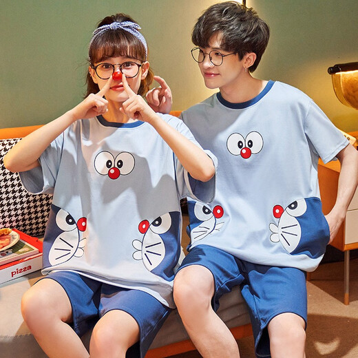 Mobeihai pareja pijama para mujeres en el verano dibujos animados de manga corta lindo verano para hombres de tallas para hombres de tallas para el hogar de tallas de tallas