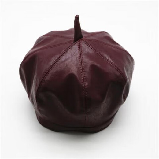 UKCF children's beret four seasons Korean style children's hat girls beret baby ins fashion octagonal painter hat burgundy 49-52CM (reference 3-7 years old)