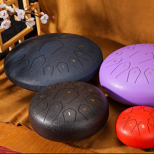 
Maureen Ethereal Drum 6/10/12/14 Inch Forget-Wuyou Drum Steel Tongue Drum 8/11/13/15 Tone hollow drummer disc percussion instrument 6 inch-8 tone-purple-ice cream