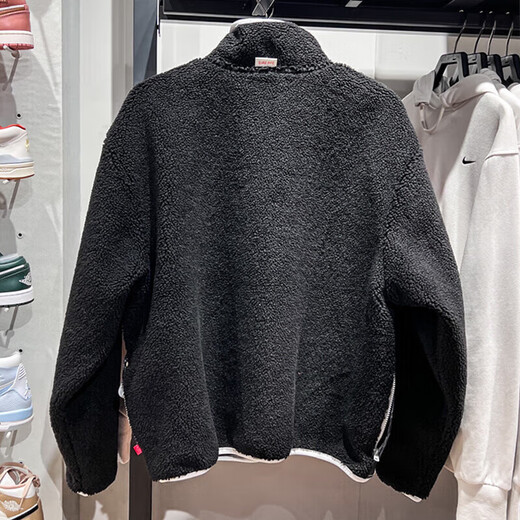 Nike (Nike) jacket men's top Spring and autumn new warm imitation lamb velvet stand collar fashion sportswear casual jacket FZ6194-010/Black/Year of Dragon Limited L (175) / Suggested 130-150Jin [Jin equals 0.5 kg]