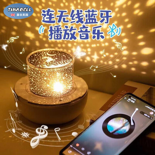TINABELL英国品牌儿童玩具音乐投影八音盒蓝牙女孩1-3-8岁生日礼物伴手礼 精灵鹿【蓝牙音乐款】