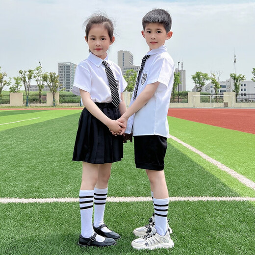 G.DuckKids pour enfants Vêtements JK Style Collège Suit en maternelle Summer Summer Shirt School Uniform 1er juin École primaire Graduation Performance Performance Costume Men's Style [6621] 160 tailles 13 ~ 14 ans [150-160cm] CM