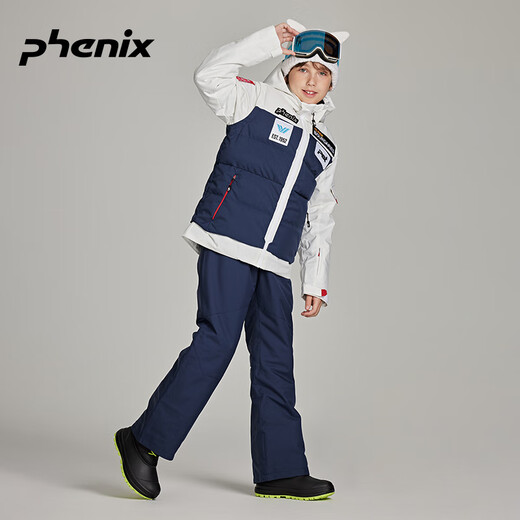 phenix菲尼克斯 PST 24新品儿童滑雪服套装中大童保暖加棉户外防水雪裤 藏蓝 160cm