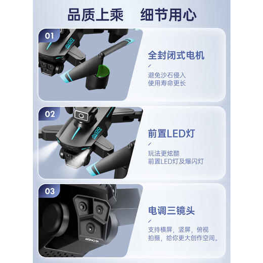 2024新款无人机避障航拍高清专业GPS遥控飞机儿童玩具四轴飞行器 三摄GPS-无刷动力 避障款 6块电池