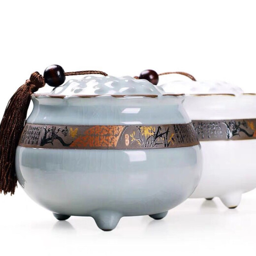 Shangyanfang tea can tea packaging box tea barrel Pu'er imitation Ge Kiln tea can seal medium and large ceramic