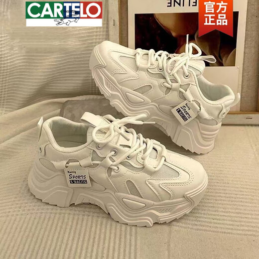 CARTELO crocodile (CARTELO) pregnant women's shoes for spring and autumn, non-slip soft soles for swollen feet, autumn and winter thick soles, casual sports, autumn dad shoes for women, black mesh 38