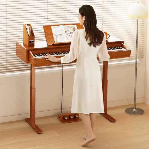 Betsy B371 electric lifting electric piano 88 key heavy hammer household beginner solid wood drawer electronic piano B371 heavy hammer key - wood color + lift rack + score stand