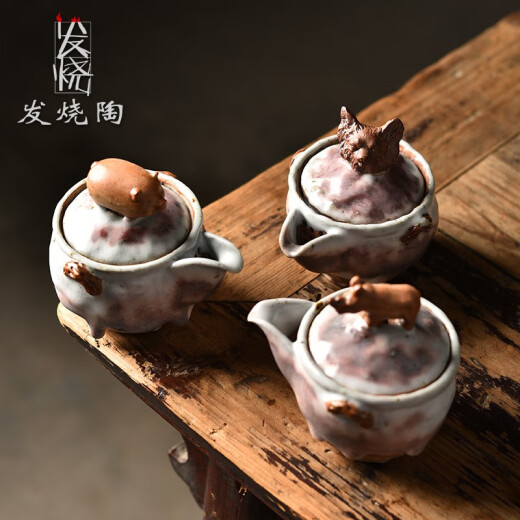 Fever pottery fever teapot Zhiye Baoping pot kiln variable cover bowl opening piece can be used to raise ceramic hand-grabbed pot coarse pottery teapot hand-made tea set Zhiye Baoping pot rhinoceros 100mL (inclusive)-199mL (inclusive)