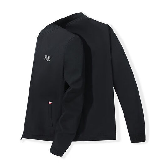 Yuejing Sheng plus velvet thickened jacket men's coat autumn and winter short top slim warm top trendy men's baseball uniform plus velvet thickening black L 100-115Jin Jin equals 0.5 kg wear