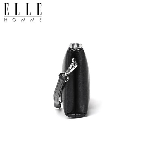 ELLE HOMME男士手包 平纹头层牛皮拉链钱包大容量手拿包时尚男包EB282300350黑色  生日礼物送男友
