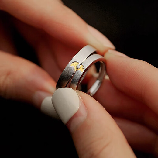 MZMZ platinum ring small lucky PT950 platinum couple ring men's and women's ring proposal wedding birthday anniversary gift light luxury small lucky ring