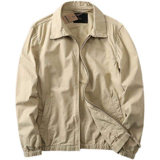 
Ranwei Ferre American casual jacket men's spring and autumn thin style middle-aged and young workwear versatile simple lapel top Military green-13068 2XL Recommended 160/180Jin [Jin equals 0.5 kg]