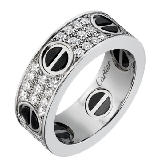 Cartier/Cartier classic LOVE 18K gold white gold ceramic diamond ring set with 66 diamonds B4207600 white gold No. 53