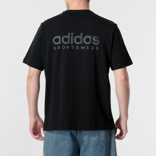 Adidas Camiseta de manga corta para hombre 2025 Ropa deportiva de verano Ropa casual holgada, cómoda y transpirable Top informal con cuello redondo IR5266 Negro S Recomendado 120-135 Jin Jin equivale a 0,5 kg