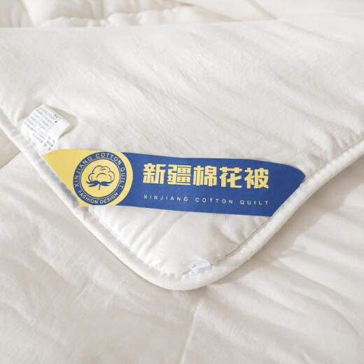 Yalu 100% Xinjiang cotton quilt spring and autumn single 3 Jin [Jin equals 0.5 kg] 4 Jin [Jin equals 0.5 kg] thickened pure cotton air-conditioning quilt core double bed cotton pad white [upgraded binding technology] 60*135cm [weight about 1.5 Jin], Jin is equal to 0.5 kilograms]]