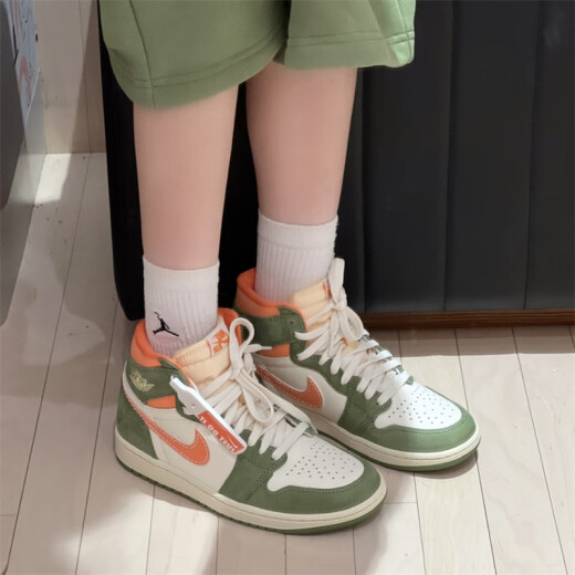 Nike Air Jordan 1 High Og'palomino 'Black Toe Erstes Jahr brauner schwarzer Männer Sportbasketballschuhe FB9934-300 Weißgrün Orange 45 (290 mm)