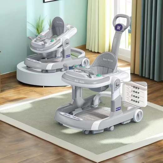 Yingyinguo baby walker walker anti-o-leg new multi-functional baby children can sit and push starter ZP blue [din plate + push handle] foldable/adjustable