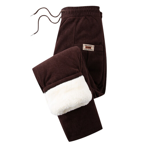 Fengxiao middle-aged and elderly mother's pants, autumn and winter velvet thickened women's pants, grandma's high-waisted straight trousers, loose outer wear pants