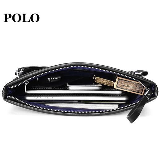 Polo Handtasche für Männer Kopfschicht Cowide Clutch für Männer Brieftasche Bargeldumschlag Coupon Brieftasche Vatertagsgeschenk für Papa