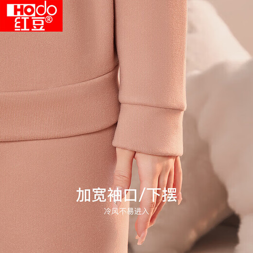 红豆保暖内衣女羊毛加绒加厚抗菌磨毛中高领中老年防寒套装