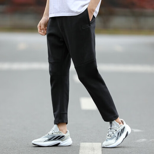 Pantalon adidas pantalon masculin automne neuf pantalon de sport noir de course noir pantalon plat he9894 s / 175/76a