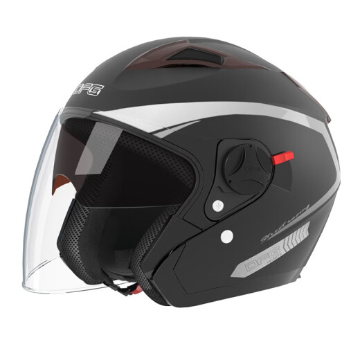 DFG Electric Car Helmet Men and Women 3CCC Hard Hard Anti-Fog Four Seasons Universal Double Lens Impensa de lluvia Semi cubierta 719 Black Dragon Flower [Espejo transparente anti-fog con bufanda]