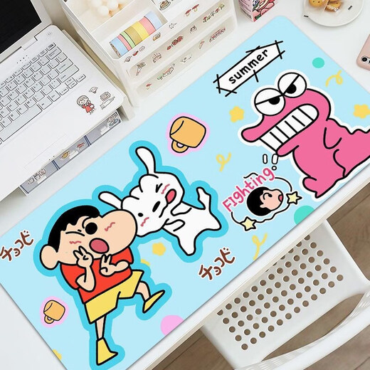 Clcey Long Mouse Pad Crayon Shin-Shirt Super Large Computer Desk Pad hochwertige Tastaturpolster schmutzresistente und waschbare Schüler ZZ-2694/SHIN SHIN-SHIRT 100 cm*50 cm Dicke 3mm