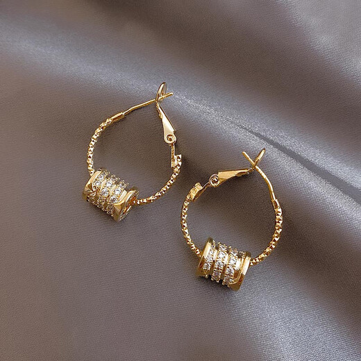 Fat Donglai's same style 18k gold earrings, fashionable 18K gold small waist 925 silver earrings for women 2022 new style, small waist 18K gold earrings pair