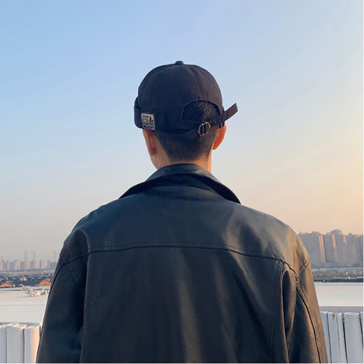 Dofinison hat baseball hat men hat hip hop hat brimmed hat melon leather hat landlord hat men hat black label melon leather hat [black]