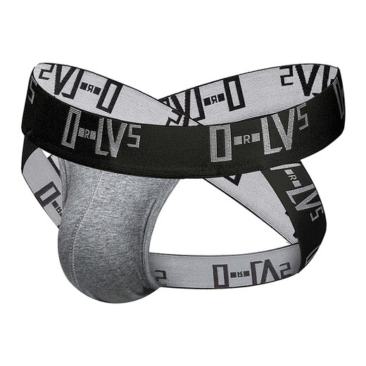 Sexy and interesting double-butt underwear for men with cross-belt T-pants gay GAY thong underwear for men in M black