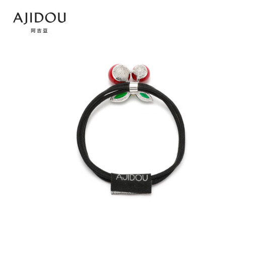 AJIDOU double-layer hair rope red cherry green leaf hair accessories cute style cherry cherry hair accessories for girls