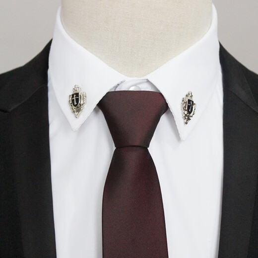 Xifei men's mini lapel pin brooch dual-purpose alloy painting oil cross crown shield brooch suit shirt accessories a pair of crown and shield