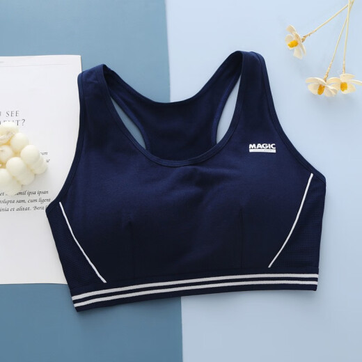 Yu Zhaolin (YUZHAOLIN) Girls' Bra Sports Student Underwear Girls' Vest Girls' Developmental Running Bra Junior High School Students 9215 Navy 1 piece L 80 (85-100Jin [Jin equals 0.5 kg])