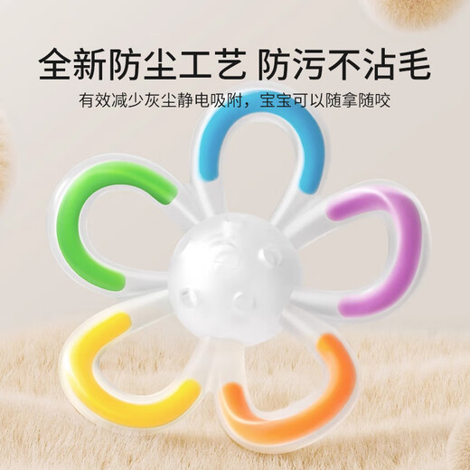 YEEHOO Manhattan hand ball baby rattle toy silicone chewable teether for small-month-old babies 3-6 months old rattle toy teether with storage box