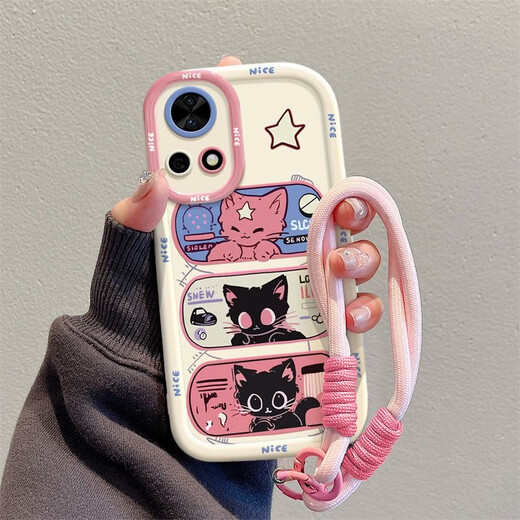 Wonderful choice suitable for Huawei nova12 mobile phone case nova8 cartoon ins wind star eye cat HuaweiNOVA11SE all-inclusive new female NOVA9 silicone NOVA7 mobile phone case NOVA round shell - white - BS3893 black cat + a1948 rose red Huawei nova 12se