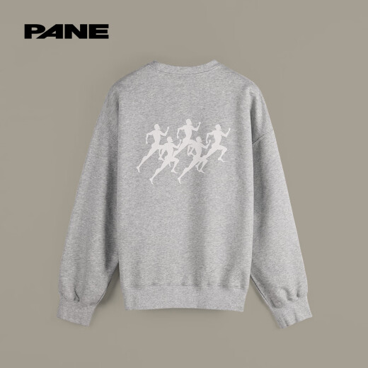PANEPANE 2024 autumn new round neck sweatshirt long sleeve casual pullover letter loose light gray top for men and women light grey9767 M