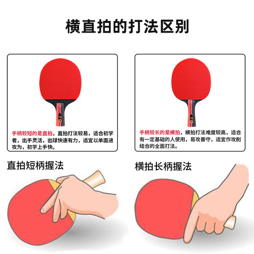 匹克乒乓球拍专业学生成人横直拍对拍套装含 拍包 三只球 P4星