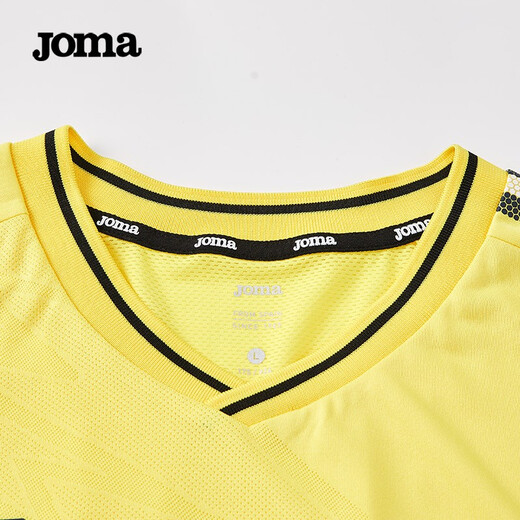 JOMA [Customizable] Homer sports suit men's football uniform summer competition training suit breathable quick-drying suit ball uniform jersey printing number custom yellow black S