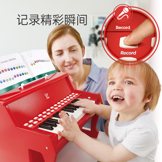 Hape (Deutschland) Kinder Musikspielzeug Elektrikpianoholz Multifunktional Klavier rot 3-6-12 Jahre Geschenk E0628